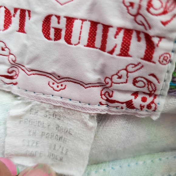 VTG 90s Floral Pattern Denim High Rise Shorts by Not Guilty Sz 11/12 - Picture 4 of 5